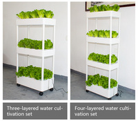 Système hydroponique d'agriculture verticale intérieure avec lampes LED de culture et arrosage par pompe pour la culture de légumes biologiques - Jardinage sur balcon à 3 niveaux