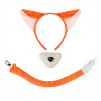 Accessoires de déguisement Halloween Cosplay Oreilles de renard Bandeau Nez et Queue