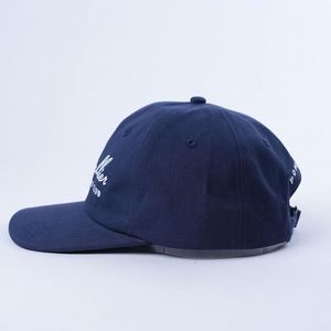 Casquette de baseball personnalisée non structurée avec boucle arrière réglable, logo brodé lettres plates, en coton 6 panneaux, style Dad Hat, fermeture Snapback - Product Image 4