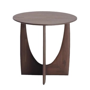 Tavolino Laterale Moderno Scandinavo in Legno Massello Tavolino da Caffè per Divano Tavolo Angolare per Soggiorno Piccolo Appartamento Hotel Colore Noce - Product Image 4