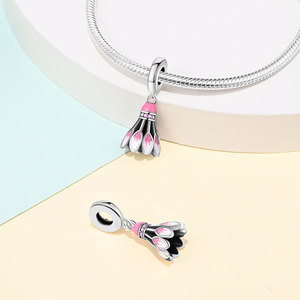 Breloques originales plaquées argent, série sport, breloques <span class=keywords><strong>pour</strong></span> <span class=keywords><strong>bracelet</strong></span>, football, badminton, volley-ball, pendentif DIY, compatibles avec les bracelets <span class=keywords><strong>Pandora</strong></span> - Product Image 4