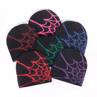 Bonnet tricoté double face motif toile d'araignée Hip Hop pour hommes et femmes, style Y2K, multicolore, élastique et chaud