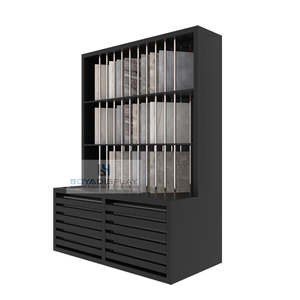 Espositore per Pietre Personalizzabile, Robusto, Industriale, in Tubo Quadrato Bianco, Alta Resistenza, Reclinabile, Torre Espositiva per Pietre - Product Image 1