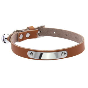 맞춤형 소가죽 모던 애완동물 목걸이 각인 이름표 강아지 고양이 스테인리스 스틸 플레이트 DIY 이름벨 부착 부드러운 천연 가죽 - Product Image 4