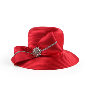 Personnalisé Satin Tissu Fascinator Chapeau Diamant Bowknot Chapeau Haut De Forme De Luxe Église Chapeau pour Adultes Fête Vacances Mascarade Décoration - Product Image 6
