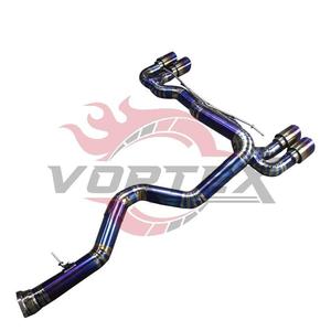 Vortex Titanium Valvetronic Catback Exhaust fits BMW 1M Coupe E82 N54 Racing Muffler with Pie-cut Welding Burned Blue Tips - Product Image 2