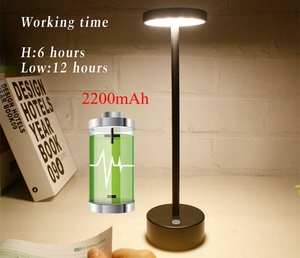 Có thể sạc lại bữa ăn tối Đèn bàn LED USB không dây Bàn ánh sáng di động Pin hoạt động 3 màu vô cấp mờ ánh sáng cạnh giường ngủ - Product Image 6