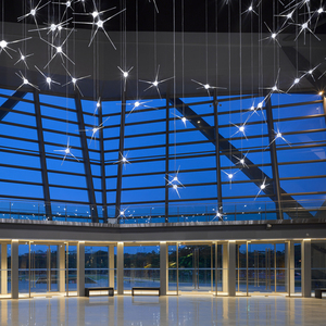 Hiện đại trang trí chiếu sáng ngôi sao lớn hình ánh sáng Tay thổi đèn chùm thủy tinh cho khách sạn hành lang và tiền sảnh - Product Image 3