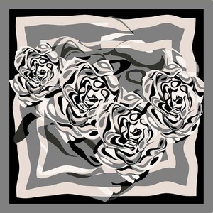 Modern Abstract Rose Pattern Polyester <b>Scarf</b> 70*70cm <b>Square</b> Neck <b>Scarves</b> for Women Casual Office Wear - Product Image 1