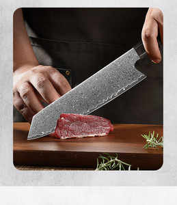 มีดเชฟดามัสกัสทำมือ ด้ามไม้ สำหรับใช้ในครัวเรือนและร้านอาหาร HORECA - Product Image 3