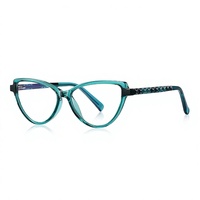 Monture de lunettes anti-lumière bleue tendance style Instagram, design triangulaire œil-de-chat, pour femmes, modèle 2131TR
