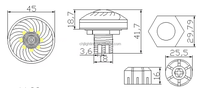 Lampes LED RGBW préprogrammées 45MM AC24V pour cabochons automatiques, étanches IP65, pour parcs d'attractions, type Turbo
