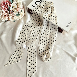 Pañuelo de seda fino con estampado de lunares, cinta decorativa para el cuello, cinturón, banda larga de moda, transpirable para el verano, venta al por mayor - Product Image 5