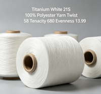 Sock Knitting Raw Material 21S Ti-White 100% Polyester Yarn High Tenacity for Sewing