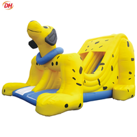 Château gonflable combiné toboggan motif chien tacheté, vente chaude, directement de l'usine, qualité commerciale, PVC, pour parc d'attractions