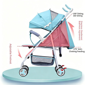 Poussette bébé pliable légère, poussette <span class=keywords><strong>parapluie</strong></span> inclinable pour tout-petits, poussette de voyage portable - Product Image 4
