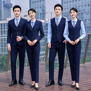Business Suit Unisex Formal Wear 4S Store Uniform <b>Work</b> Clothes All Season Vest Nylon Woven Fabric - Product Image 3