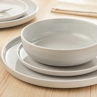 Service de table en porcelaine grise émaillée, assiette à steak et tasse créatifs de style occidental, kit personnalisé, compatible lave-vaisselle, écologique