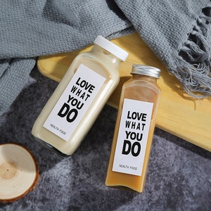 Botellas cuadradas vacías de jugo a granel-Vidrio de grado alimenticio de 250ml/350ml/500ml con tapas de seguridad ideal para cafeterías, bares de jugos - Product Image 4