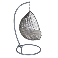 Siège unique moderne balançoire de patio suspendu rotin suspendu oeuf chaise confortable jardin loisirs balançoire pour mobilier de jardin extérieur