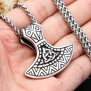 Collar de Acero Inoxidable con Colgante de Hacha Vikinga de Estilo Nórdico yunnique, Joyería para Hombre, Diseño Geométrico, Accesorio de Moda - Product Image 4