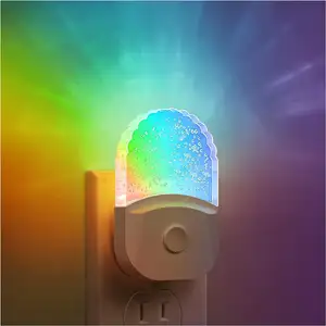 LOHAS Cute Nightlight 3000K RGB Modo de cambio de color Sensor de luz Acrílico Plug In LED Night Light para bebés y niños