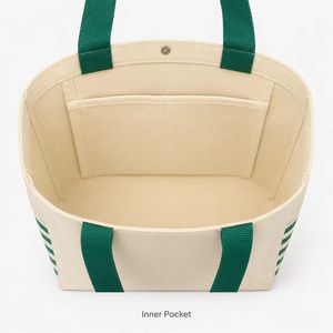 Bolsa de Mano de Lona de Algodón Resistente en Oferta, con Estampado de Rayas Personalizado, Reutilizable, de Gran Capacidad, para la Playa o Compras, de Alta Calidad - Product Image 5
