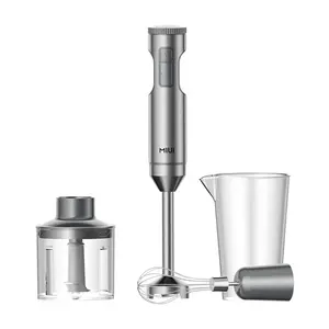 Hand Immersion Blender 1000W Powerful 4-in-1,Stainless Steel Stick Food Mixer,700ml Mixing Beaker,500ml Processor,Whisk