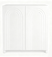 Nouveau Meuble à Chaussures d'Entrée Crème 2026 – Design Minimaliste Moderne, Sans Poignées, Doubles Portes, Panneaux Arqués – Mobilier de Salon