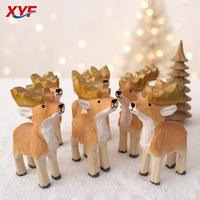 Holz-Rentier-Figur Weihnachtsdekoration Handgefertigte Geschnitzte Elch-Tischdekoration Feiertagsgeschenk Deko Großhandel Maßanfertigung
