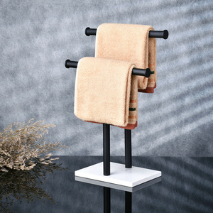 <span class=keywords><strong>Portasciugamani</strong></span> da tavolo in acciaio inossidabile nero <span class=keywords><strong>doppio</strong></span> <span class=keywords><strong>portasciugamani</strong></span> con Base in pietra di marmo - Product Image 3