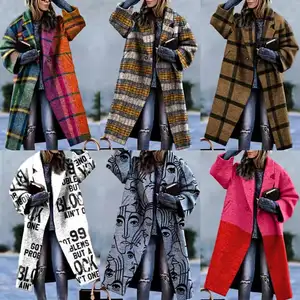 Autumn and Winter New Woolen Coat Women's Mid length Knee Thickened Popular Temperament Coat