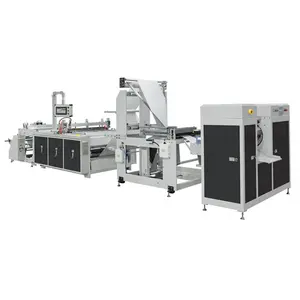 Fully Automatic High Speed Garbage Bags Table Sheets On Roll Making Machine With V C N M Shape Folding Unit Coreless