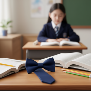 โบว์ไทโรงเรียนคาร์โล ขนาด 5 ซม. โพลีเอสเตอร์แบบเรียบ ติดตะขอ สำหรับชุดยูนิฟอร์ม ผู้ใหญ่ ใช้ได้ทั้งชายและหญิง - Product Image 2