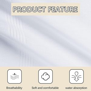 منديل قطني ناعم أبيض للرجال، مقاس 16*16 بوصة، 100% قطن نقي، مناديل سادة مع شريط جاكار للهدايا والزفاف - Product Image 3