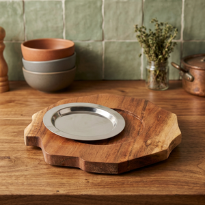 Plateau de service en bois d'acacia, finition huilée naturelle, passe au lave-vaisselle, pour la cuisine, la salle à manger, la table basse, design polyvalent, MOQ - Product Image 4