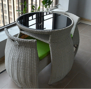 Modern Rattan Outdoor Furniture <b>Table</b> <b>Chair</b> Set with Cushioned Seating Metal Frame <b>2</b>-<b>Seater</b> for <b>Garden</b> Patio Balcony - Product Image 6