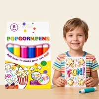 Nouveautés Stylo Magique Popcorn pour Enfants, Marqueurs 3D Gonflés pour Dessins Créatifs, Fabrication de Cartes, Activités Ludiques, Stylo à Bulles DIY