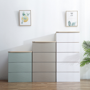 <span class=keywords><strong>Meuble</strong></span> de rangement blanc personnalisé à <span class=keywords><strong>5</strong></span> niveaux en <span class=keywords><strong>plastique</strong></span> injecté avec dessus en bois, tiroir moderne pour vêtements, idéal pour le salon - Product Image 1