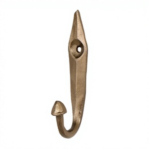 Handicraft Handmade Vintage Style Brass Finished Wall <b>Hooks</b> for Bathroom Kitchen Door Use Coat Wardrobes Towel Hanger - Product Image 1