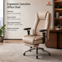 Chaise de bureau de direction à dossier haut en cuir PU, avec repose-pieds rétractable, pour espace de travail professionnel, directement de l'usine