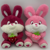 Knuffelkonijn van zacht aardbeienmateriaal, schattig fruitkonijn voor kinderen om mee te slapen