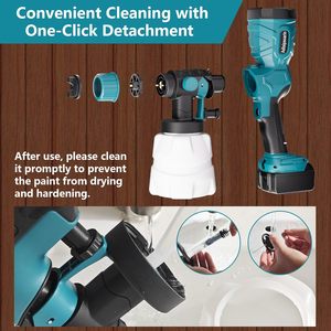 FOR 18V High-Speed <strong>Paint</strong> <strong>Sprayer</strong> 2 Containers Easy Clean House Painting Furniture for <strong>Makita</strong> 18V LXT Consumers - Product Image 5