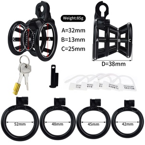 Jaula de Castidad de Plástico Rosa FRRK con Anillos para Pene para Hombres Adultos, Juegos BDSM, Placer Sexual - Product Image 3