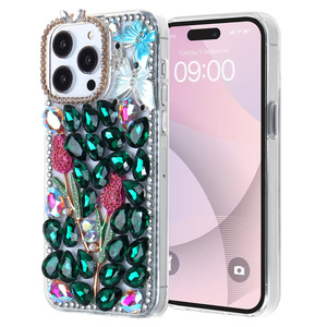 Funda de Teléfono Móvil KINGSOUL de Lujo con Diseño de Diamantes Completos en TPU+PC+Vidrio, Antigolpes, con Anillo Magnético para Samsung y iPhone - Product Image 4