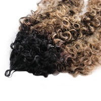 Extensions de cheveux humains Remy Vmae Raw Virgin 27 613 Blond cendré avec mèches balayage, bouclés afro crépus, style crochet