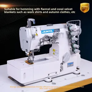 3 Needles 5 Thread Interlock Flat-Bed Industrial Sewing <b>Machine</b> Manual Left Cutter Tape <b>Binding</b> High-Speed Engine Motor - Product Image 4