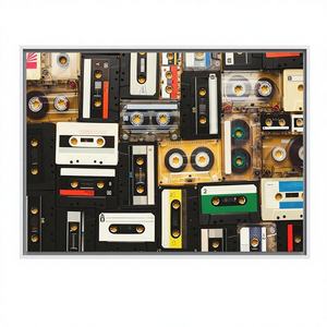 Panel Decorativo Moderno Art Deco con Diseño de Casete - Decoración de Pared con Marco Transparente - Product Image 1