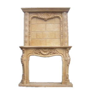 เตาผิงสไตล์วิคตอเรียนสมัยใหม่ หินอ่อนสีแดงเลือด หินหล่อ สำหรับวางบนพื้น ใช้กับเตาผิงไม้ สำหรับใช้ในโรงแรม - Product Image 4