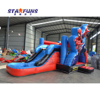 Maison de rebond extérieure Spiderman de haute qualité avec toboggan Maisons de rebond sèches gonflables commerciales à vendre pour enfants et adultes
